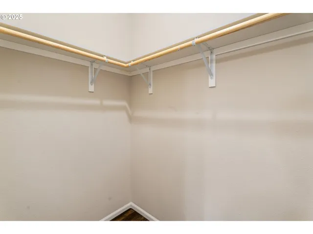 a view of small space with racks on the wall