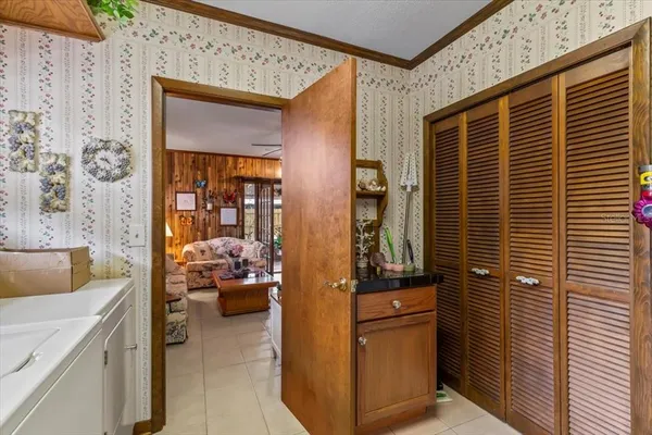 a room with storage and utility