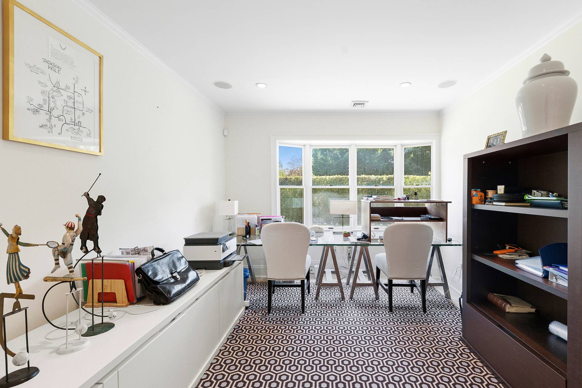 1 Egypt Close East Hampton, NY 11937 - Photo 24 of 38 a living room with furniture a flat screen tv and a floor to ceiling window