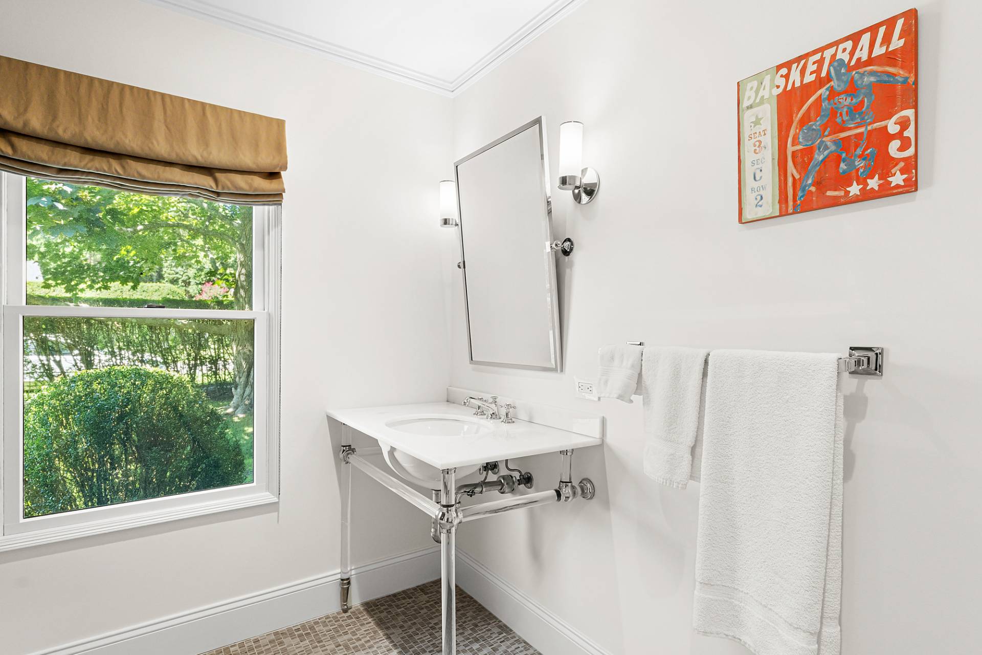 1 Egypt Close East Hampton, NY 11937 - Photo 27 of 38 a bathroom with a sink and a mirror