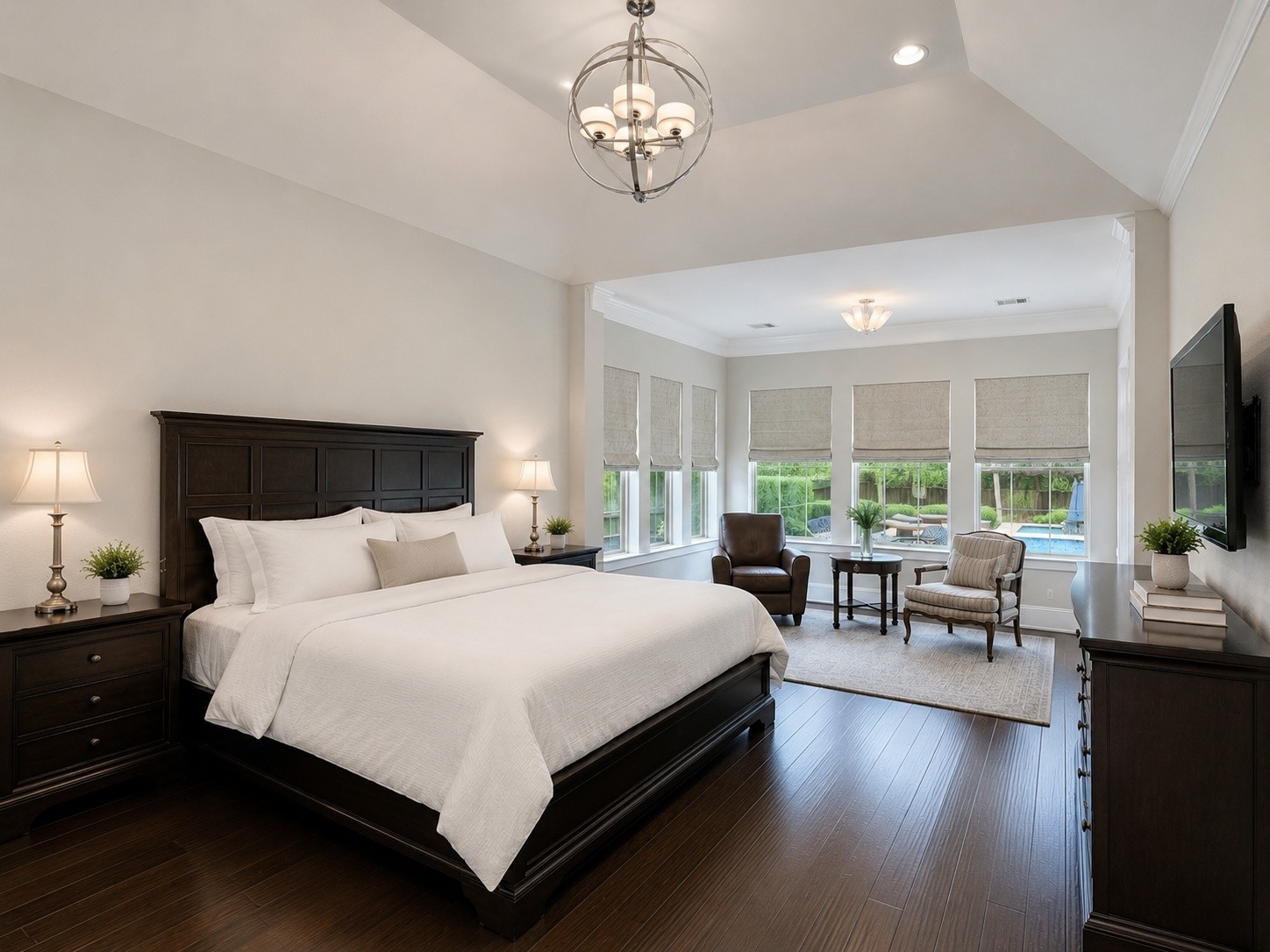 2926 Fairmont Ridge Lane Katy, TX 77494 - Photo 24 of 49 a bedroom with a bed and a chandelier