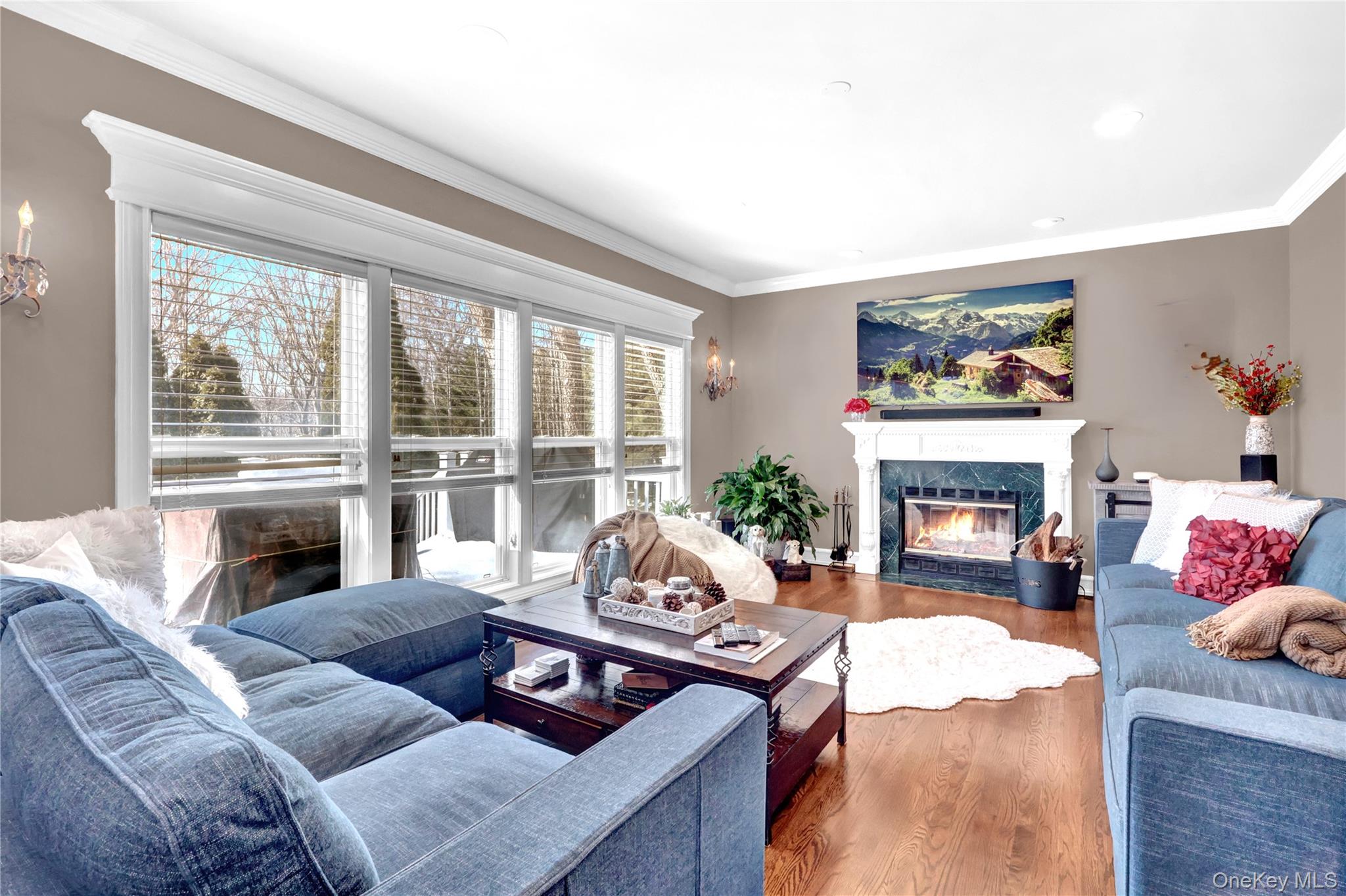 5 Frost Valley Road Mount Sinai, NY 11766 - Photo 18 of 49 a living room with furniture and a fireplace