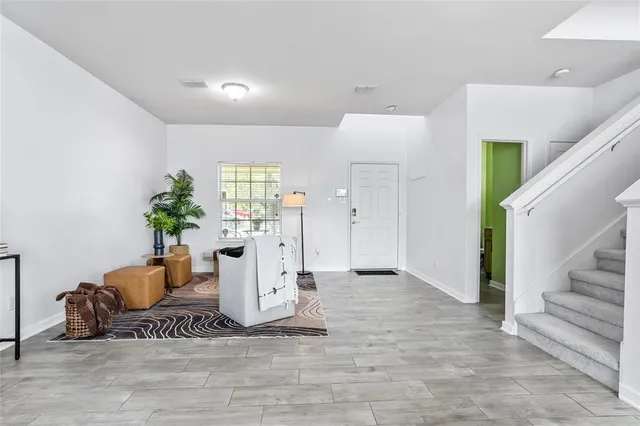 a living room with furniture