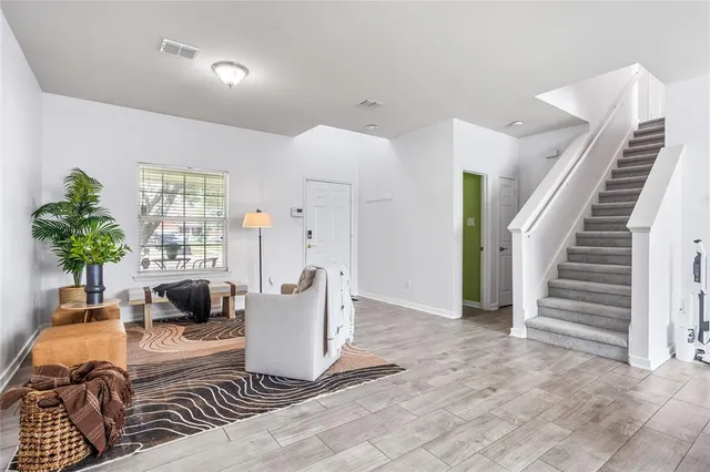 a living room with furniture