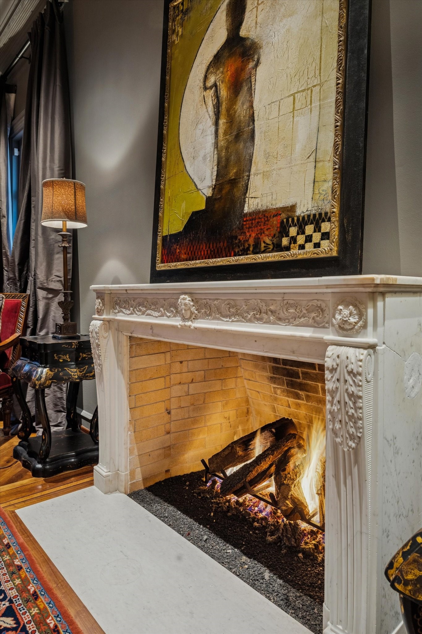 20 Sunset Boulevard Houston, TX 77005 - Photo 8 of 50 Antique marble fireplace mantel detail