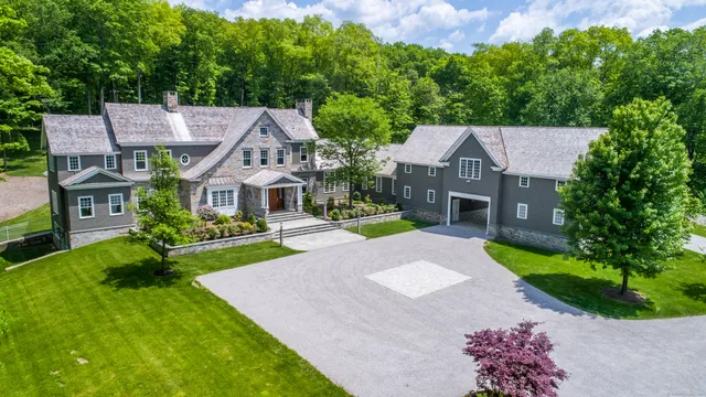 an aerial view of a house
