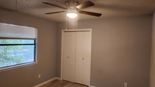 an empty room with a window