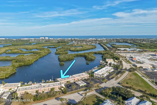 a view of water with large trees
