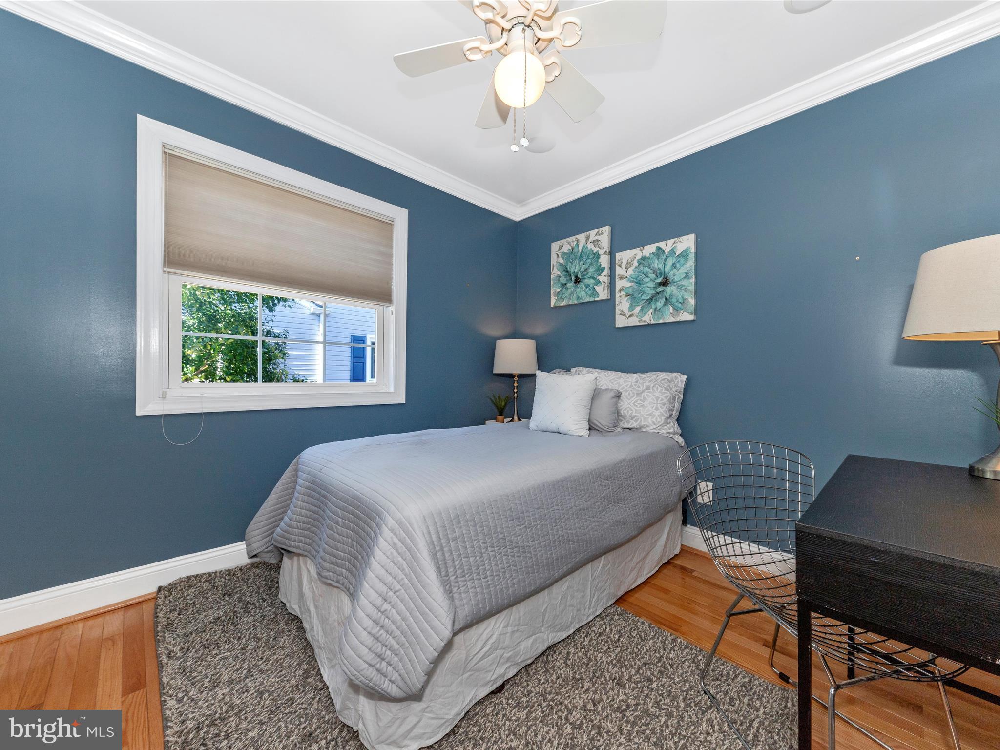 2731 Jennings Road Kensington, MD 20895 - Photo 24 of 46 Bedroom 3 w/ Ceiling Fan and Crown Molding