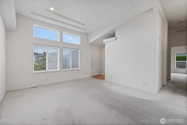 an empty room with windows