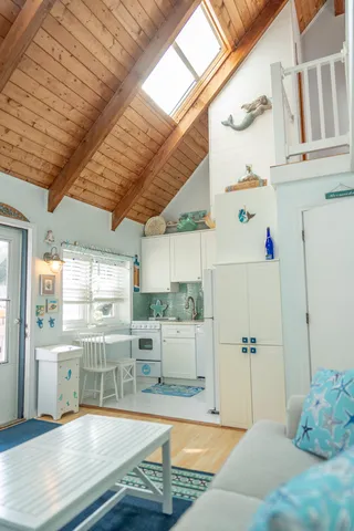 a spacious bathroom with a tub and shower