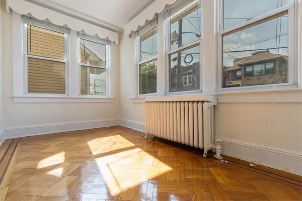 an empty room with windows