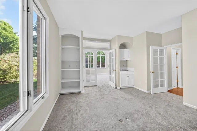 an empty room with a window