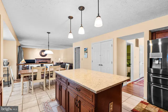 a view of a dining area with furniture