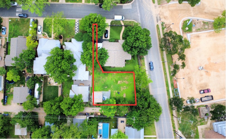 1916 West 37th Street Austin, TX 78731 - Photo 2 of 8 an aerial view of a house with a yard and garden