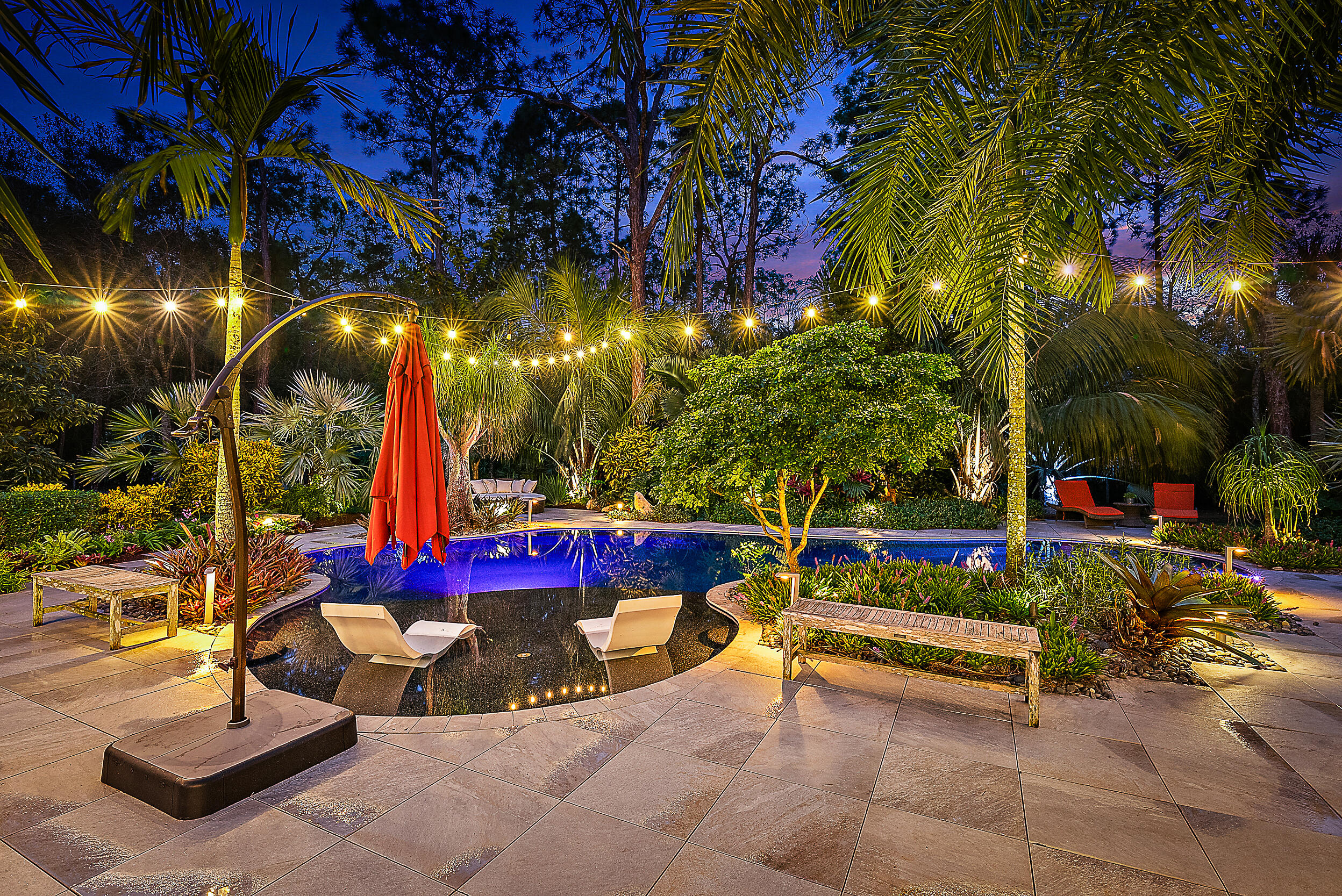 12580 185th Street North Jupiter, FL 33478 - Photo 24 of 27 Pool Twilight