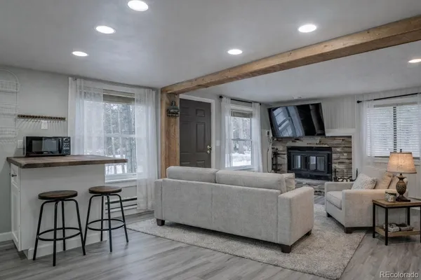 a bedroom with a bed and a closet