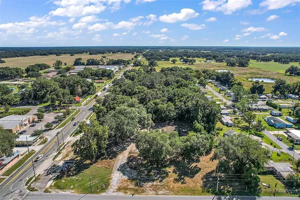 a view of a city with a houses