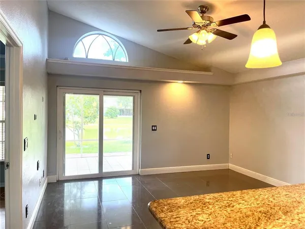 a view of a bathtub in a room