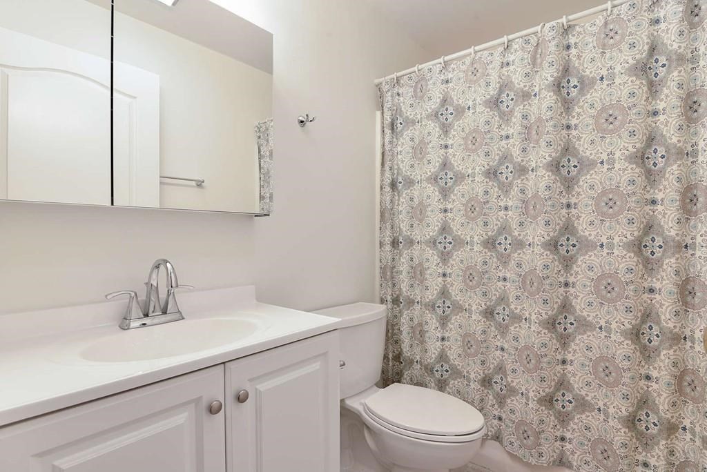 19 Wiget Street, Unit 302 Boston, MA 02113 - Photo 10 of 15 a bathroom with a sink a toilet and a mirror