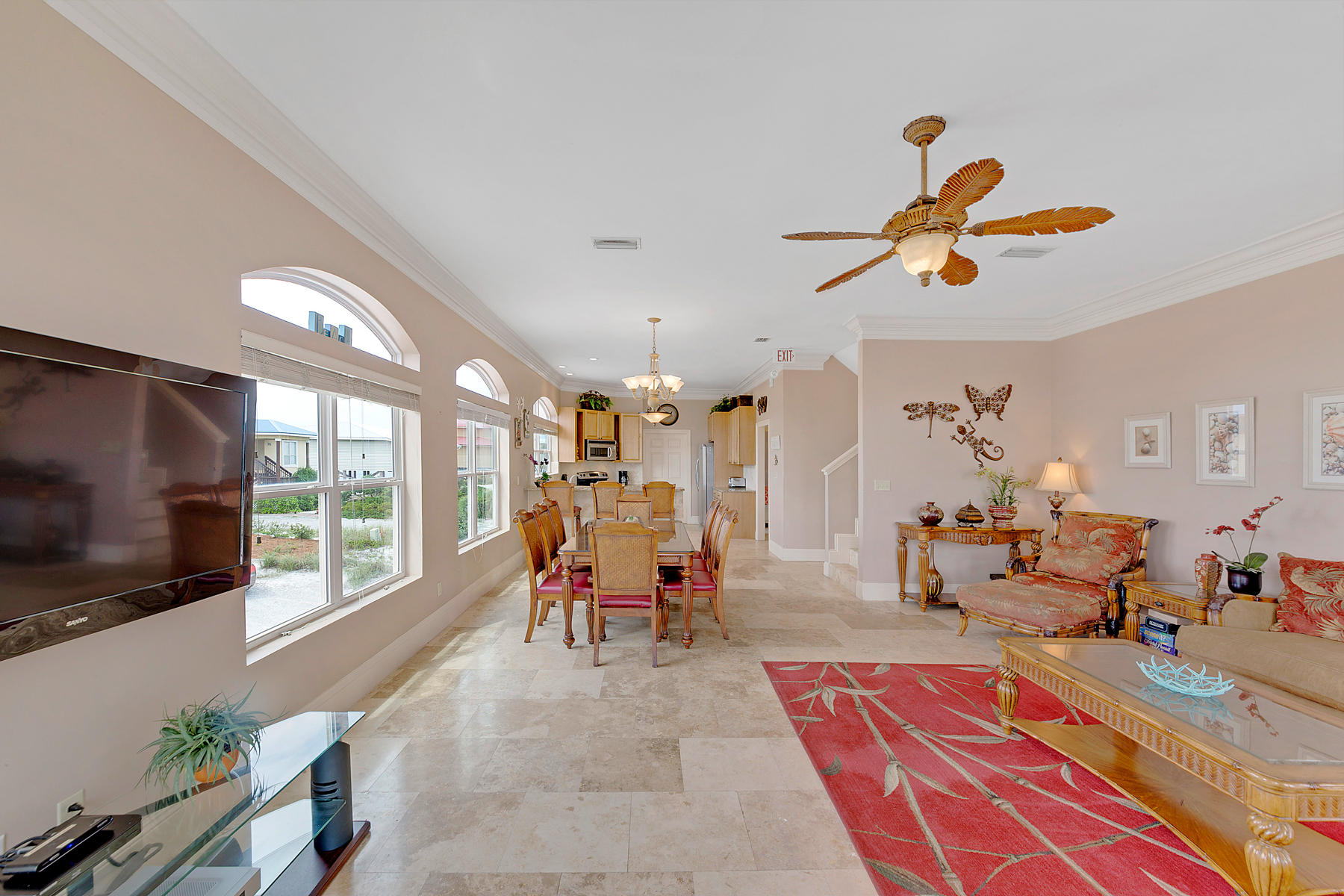 42 Fort Panic Road Santa Rosa Beach, FL 32459 - Photo 10 of 60 a living room with furniture and a flat screen tv
