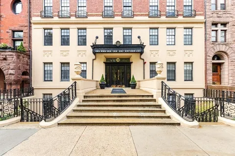 a view of a building with a balcony