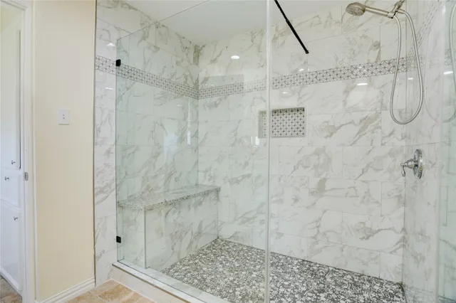 a bathroom with a shower