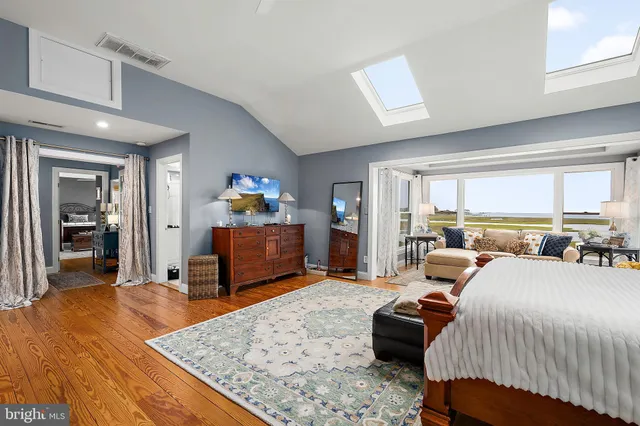 a view of an ocean from a yard