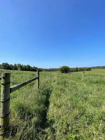 a view of a lake with a yard
