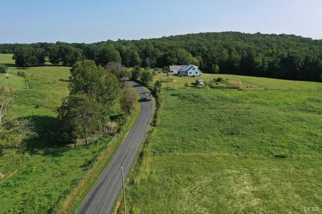 a view of a lush green field