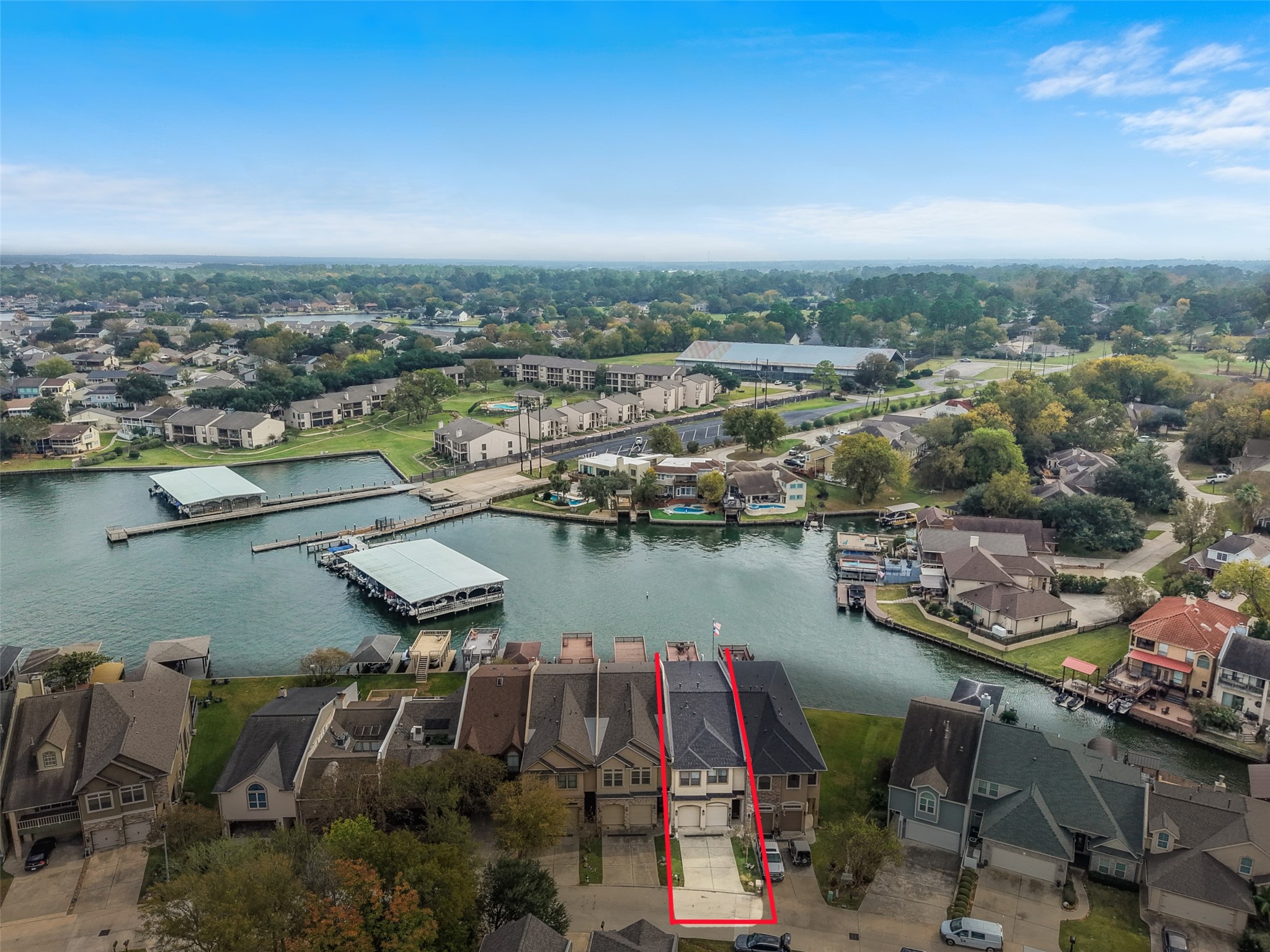 255 Capetown Way Conroe, TX 77356 - Photo 27 of 30 an aerial view of river residential house with outdoor space