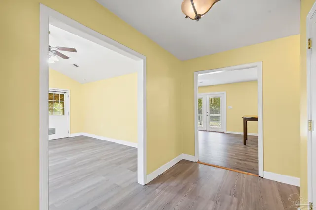 a view of livingroom with wooden floor