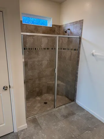 a bathroom with a shower