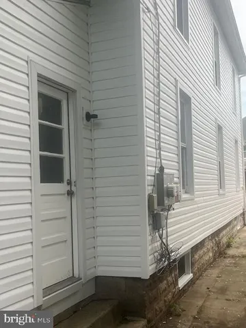 a view of wooden door