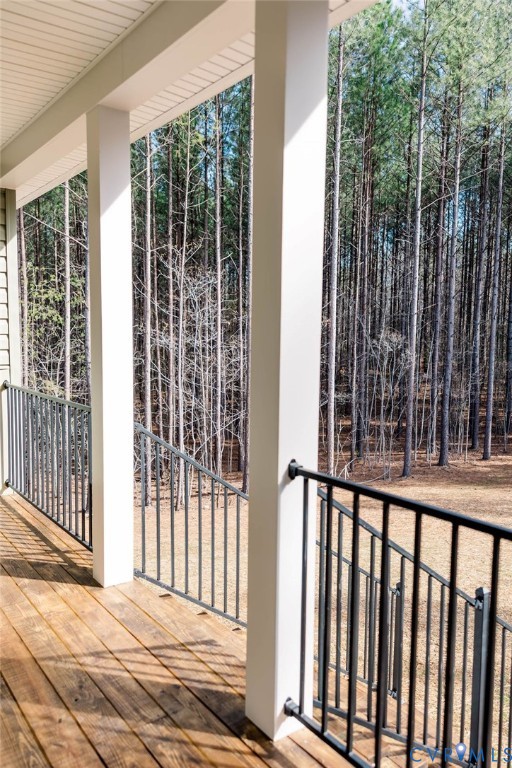 157 Barringer Lane Bumpass, VA 23024 - Photo 55 of 65 a view of a balcony with a floor to ceiling window