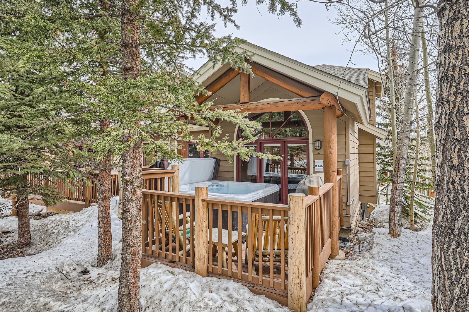 422 Kings Crown Road, Unit 5 Breckenridge, CO 80424 - Photo 19 of 21 Back Patio with private hot tub