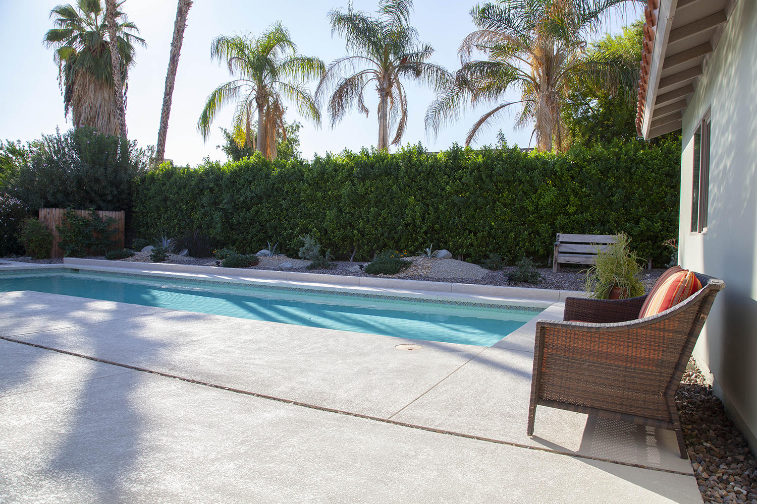 72861 Haystack Road Palm Desert, CA 92260 - Photo 40 of 45 a garden view with a seating space