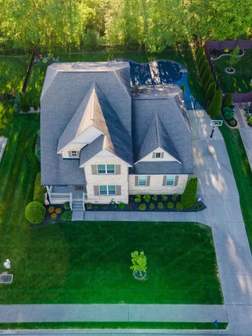an aerial view of a house