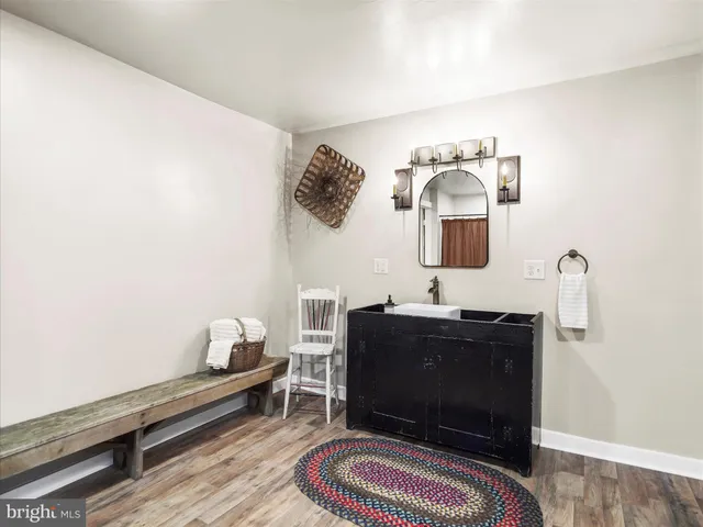 a living room with furniture