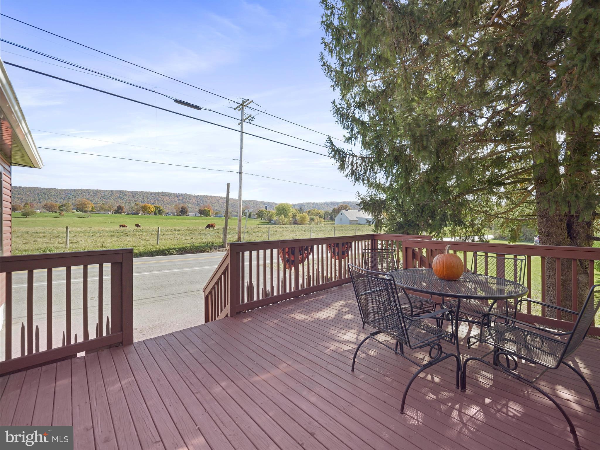 19031 Back Road Dry Run, PA 17220 - Photo 5 of 46 a view of a balcony with wooden floor and outdoor seating