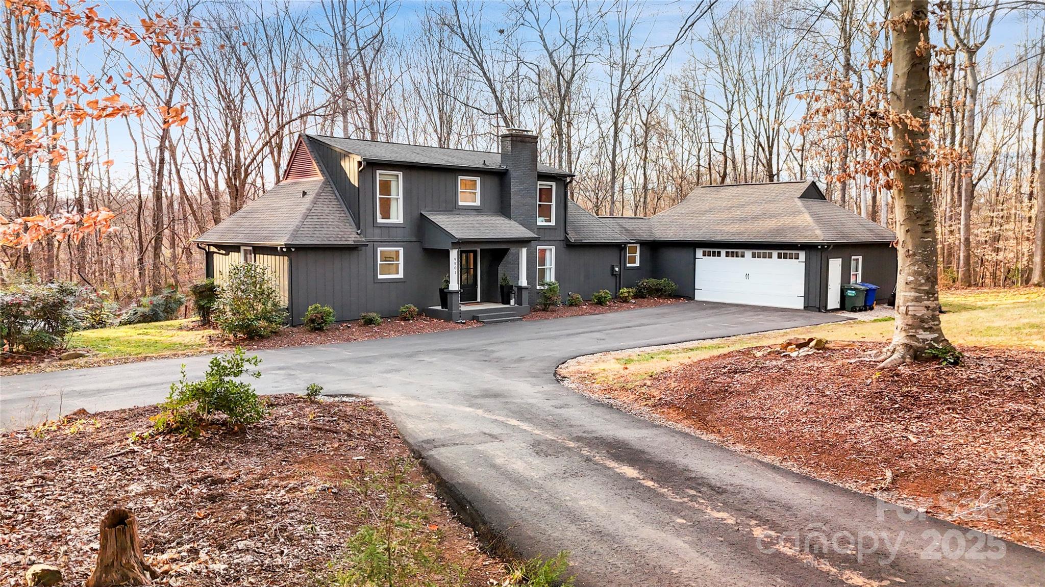 a front view of a building with street view