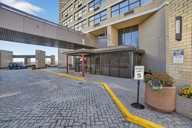 a view of a lake with a city