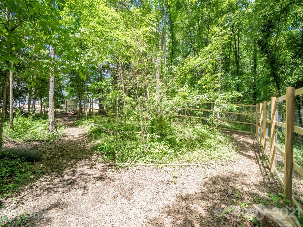 6823 Ware Road Charlotte, NC 28212 - Photo 43 of 47 a backyard of a house with lots of green space and chair