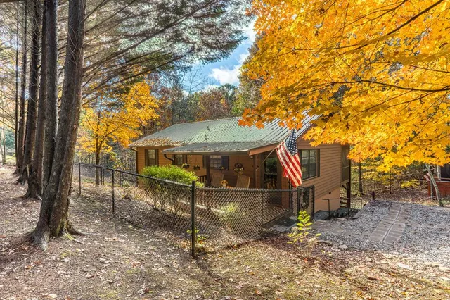 a view of a backyard