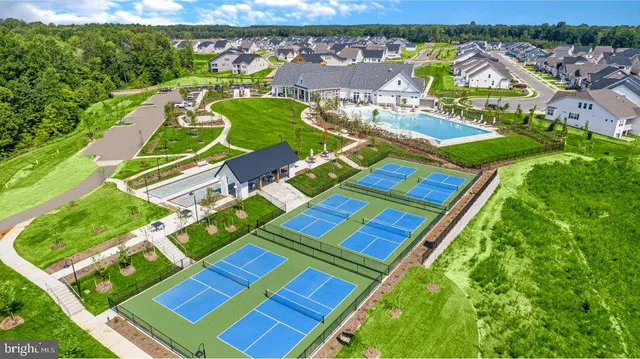 an aerial view of tennis court