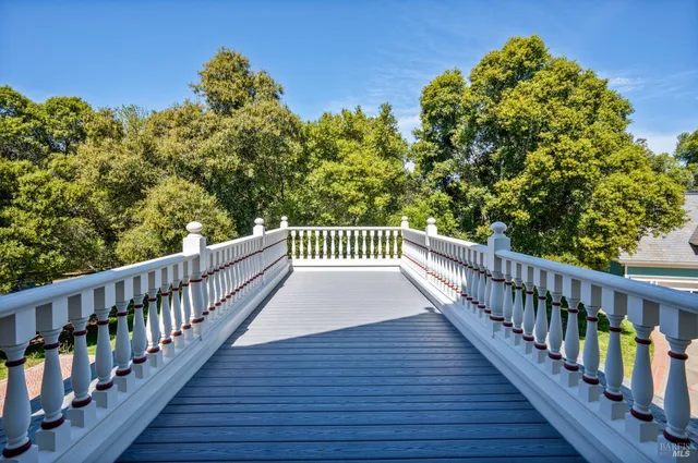 a view of a lake with a yard