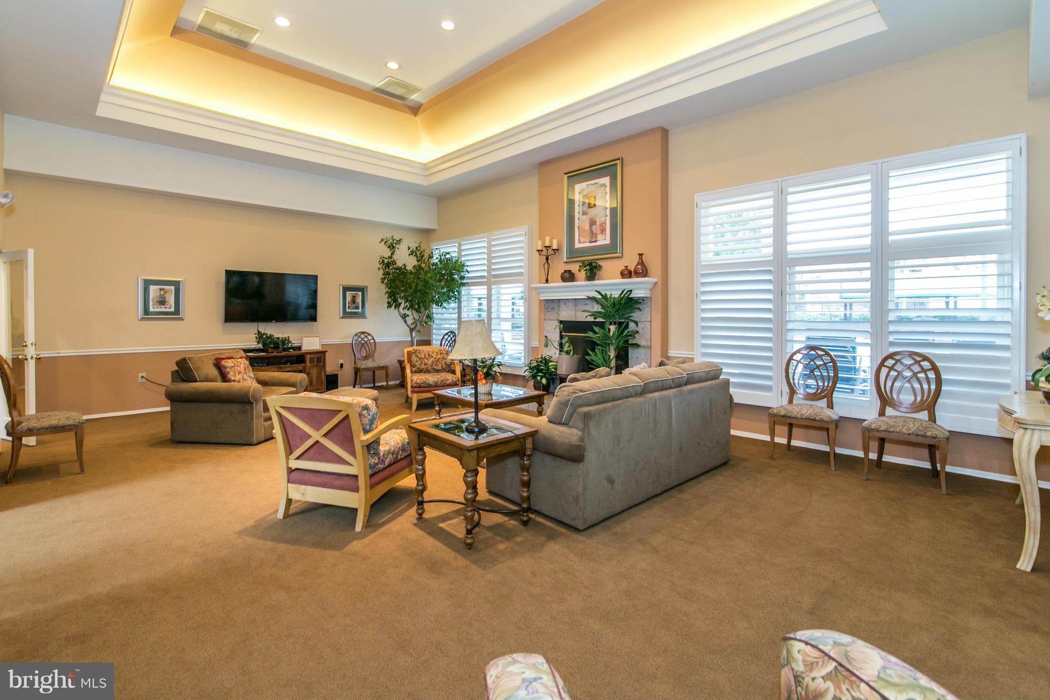 20951 Timber Ridge Terrace, Unit 101 Ashburn, VA 20147 - Photo 18 of 23 The clubhouse has a fireplace and flat screen TV.