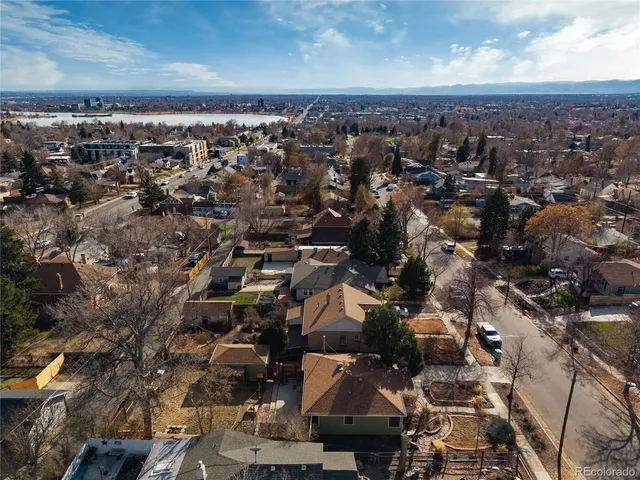 an aerial view of multiple house