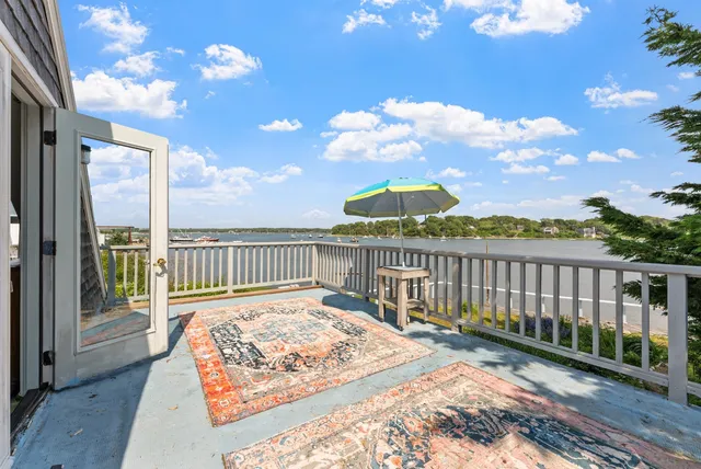 a view of a lake with a nearby beach