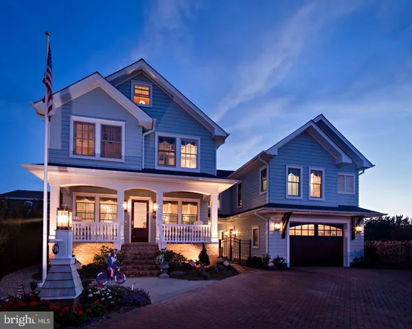 a front view of a house with patio